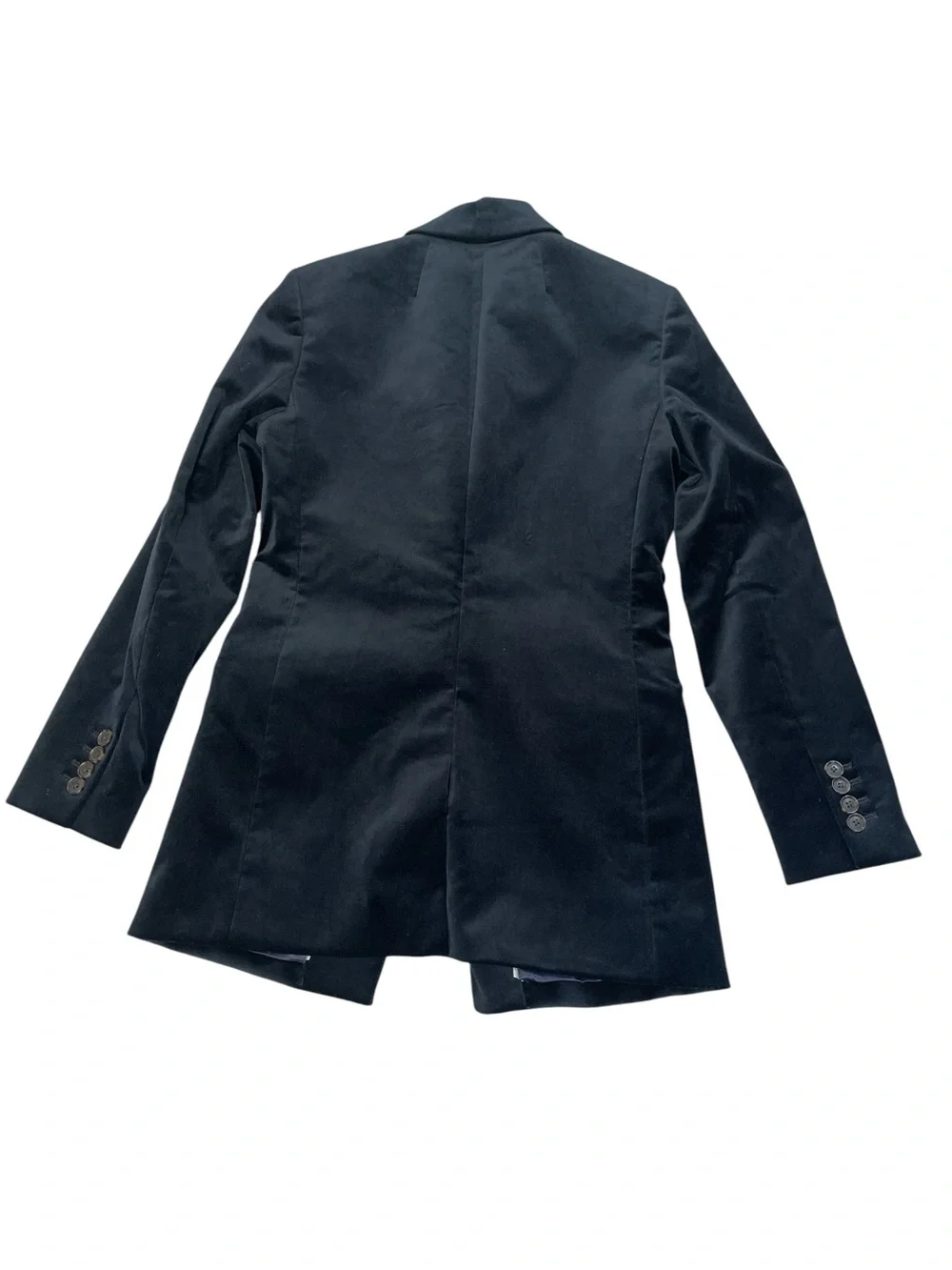 Classic Preppy J.Crew Willa Women's Black Stretch Velvet Tailored Blazer Jacket